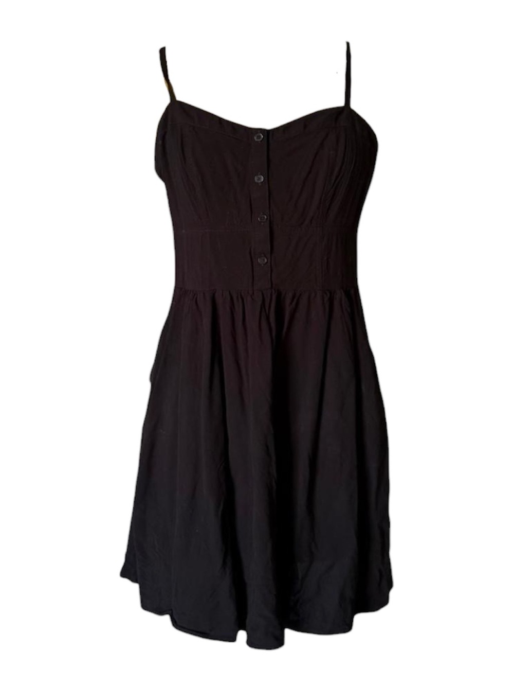 Express Black Cotton Cami Mini Sundress Button Front Skater Dress Medium M